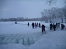 第４６回大沼函館雪と氷の祭典　氷の切出し開始！