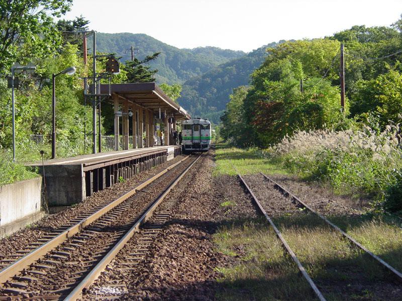 線路と大沼公園駅