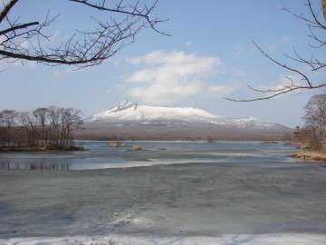 大沼の冬 雪解けを待つ大沼